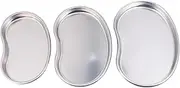 Baluue Stainless Steel Medical Tray - 3pcs Flat Silver Trays for Tattoo, Clinical, Experiment, Laboratory Equipment - Metal Table