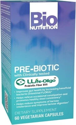 Bio Nutrition Pre-Biotic 60 Vegetarian Capsules Llife Oligo Prebiotic Fiber XOS