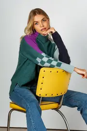 Check Detail Funnel Neck--ZAK-ZP3123
