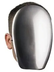 Faceless Chrome Mask - Plastic - Costume Accessory - ** Slight Scratches **