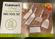 Cuisinart 5 Piece Stainless Steel BBQ Tool Set Spatula Turner Scrapers Outdoor
