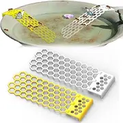 Wzenclave 2 Pack Floating Bee Ladder Foldable Floating Bee Waterer Adjustable Bee Baths Bee Cups Use for Garden Outdoors Anti Drop Bee Waterer and Butterfly Water Stations for Garden(Yellow+White)