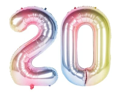 40" 20 Gradient Unicorn Pink Foil Number Balloons Birthday Float Helium Princess