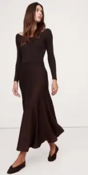 Banana Republic Sculpted Chocolate Brown Maxi Dress Size XS NWT RT $250!
