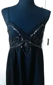NEW LOOK Dress Size 14 Black Sequin Long dress Cocktail Bling Party Ball Soiree