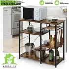 Kitchen Baker's Rack Spices Storage Shelf Microwave Oven Stand with Extra Basket