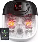 Foot Spa Bath Massager with Heat, Epsom Salt,Bubbles, Vibration and Red Light, T