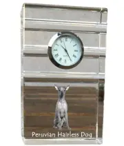 Peruvian Hairless Dog three-striped clock with a dog Art-Dog