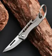 Titanium Mini Pocket Folding Blade Knife Bottle Opener Outdoor EDC Keychain Tool