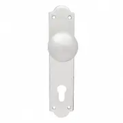 Pavtom 7604SC+ Victorian Door Knob Euro Lock Plate Satin Chrome 220x50mm