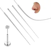 [Chriscoco] 14G/16G/18G/20G Piercing Taper ASTM F136 Titanium Piercing Insertion Tool Ear/Nose Piercing Kit Labret Insertion Tool Piercing Changing Tool for Lip/Eyebrow/Belly/Nipple/Tongue, Titanium