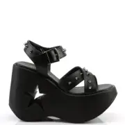 Demonia Dynamite-02 Star Platform Wedge Shoes • Ships in 2-4 Weeks • Gothic