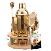 Cocktail Shaker Set Bartender Kit with Rotating Bamboo Stand,11 Piece Bar Set...
