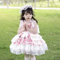 在飛比找蝦皮購物優惠-2024夏季新款童裝女童雪紡蘿莉塔Lolita可愛卡通公主裙