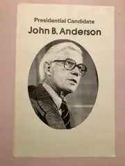 Original John B. Anderson Presidential Candidate paper poster 11 x 17 (1980)