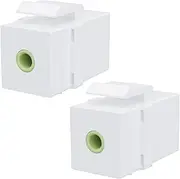 DIYTECH Premium 3.5mm Keystone Jack, Female to Female Headphone Speaker Jack Keystone, Stereo Wall Jacks in-line Modular, for Audio Jack Wall Plates, Aux Wall Plate (2 Pack White)