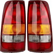 Tail Lights Compatible With 1999-2006 GMC Sierra Chevy Silverado 1500 2500 3500 Rear Brake Lamp Without Bulb ‎GM2800186 GM2801186