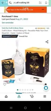 Mead Making Kit - DIY Mead Kit for 1 Gallon AND (3) Ox Horn Cups & Holder