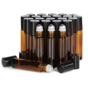 5-50PCS Roller Essential Oil Roll On Ball Glass Bottle Rollerball Perfume Amber