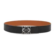 [Loewe] Loewe-Black Leather Reversible Anagram Belt 4cm-Uomo 90