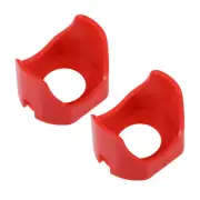 30mm Plastic Two Feet Push Switch Button Protective Cover Red 2pcs