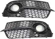 A Pair Compatible For Audi SQ5 Q5 S-Line 2013 2014 2015 2016 2017 Car Front Bumper Fog Light Grill Cover 8R0807681S 8R0807682N(1 set Black)