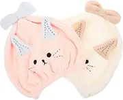 Ipetboom Microfiber Hair Towel Wrap Fast Drying Bath Cap Coral Fleece for Hair Washing