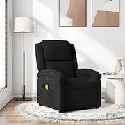 Massage Recliner Chair Black Velvet Room Furniture, Reclining Chairs Comfy for Living Room, Bedroom, Gaming - Lazy Lounge Sofa Spaces Reading