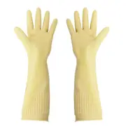 38cm Rubber Gloves Reusable Long Rubber Gloves Dishwashing Gloves For Kitchen Gardening Milky M