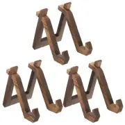 3 Pcs Wooden Plate Display Stand, 5.9 Inch Display Holder for Plate, Brown