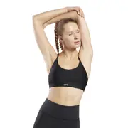 Reebok Lux Strappy Sports Bra Black Womens Training Workout Gym Activewear