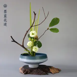 😍插花 花器😍日本 池坊草月流花道插花花器陶瓷 禪意器皿日式插花花盤花盆 米騰定制