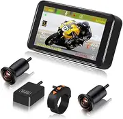 VSYSTO F4.5X+ Motorcycle Dashboard Camera Recorder 4.5'' LCD Waterproof with Front & Rear View Dual 1080P Sony Starvis 170° Angle Lens, Support TPMS Parking Mode WiFi(GPS/64GB Card Included)