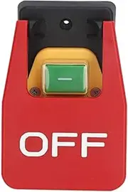 TENOL Red Cover Emergency Stop Push Button Switch Electromagnetic Start Switch Replace Parts Easily Install AC250V 16A Weatherproof, 4 Pin