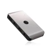 USS2 USB KVM Switch Box USB 3.0 2.0 Switcher 2 Port PCs Sharing 4 Devices Converter for Keyboard Mouse Printer Monitor