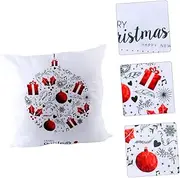 TOGEVAL 1pc Christmas Throw Pillowcase Holiday Throw Covers Sofa Back Cushions Sofa Covers Christmas Cover Decorative Pillow Case Pillow Covers Christmas Pillowcase White