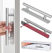 Self-Stick Instant Cabinet Drawer Pulls - 6" Stainless Steel Drawer Push Pull Handles Helper with Adhesive Door Handle for Kitchen Cabinet Drawer Window Sliding Closet (2Pack, Silver)