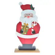 Gibson Gifts Wooden Xmas Vintage LED Santa Claus Home Display Decor 46x23cm