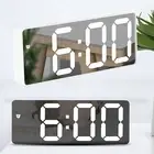 Display Alarm Clock Lamp USB Charging Mirror LED Temperature Convenient