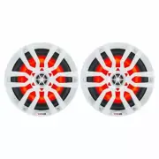 DS18 HYDRO 8" 2-Way Marine Speakers w/RGB LED Lights 375W - White NXL-8