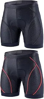 [Generic] Men's Cycling Underwear Shorts 4D Padded Bike Bicycle MTB Liner Shorts with Anti-Slip Leg Grips