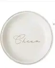 Set/ 3 Better Homes and Gardens Gold Frost Cheer Stoneware Appetizer Plates 6"