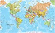 Maps International - World Map - Front Sheet Lamination - 118.9cm (w) x 84.1cm (h)
