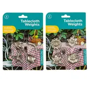 4 X Tablecloth Table Cloth Cover Weight Clip Clamp Silver Metal Party Picnic