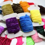 25 Colors Worms Rayon Yarn Tinsel Chenille Nymph Fly Tying Floss Thread Material