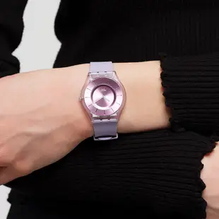 【SWATCH】SKIN超薄 手錶SWEET PINK薰衣草(34mm) 瑞士錶 SS08V100-S14