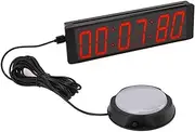 Pyhodi 1.5in 6 Digit LED Race Timer with Remote Control Stopwatch Countdown Count Up 12 24 Hour Display for Running Events Gym Training Competitions