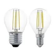 4w LED E27, E14 Fancy Round Globe Warm White 2700k 110006, 110018