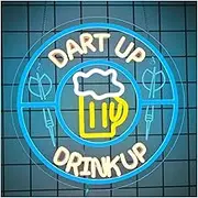 Sign Lamp Dartboard Beer Neon Sign USB Powered Neon Lights Carving Dart Game Room Wall Hanging Decor 32x32cm
