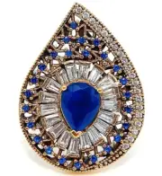Ottoman Empire Style 6CT Treated Sapphire 925 Sterling Silver Ring Sz 9.5 HB2-6